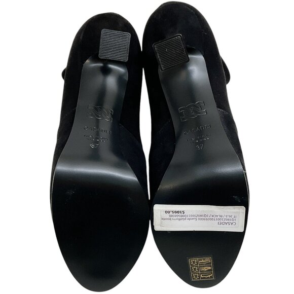 Casadei Black Suede Platform Booties - Picture 7 of 8